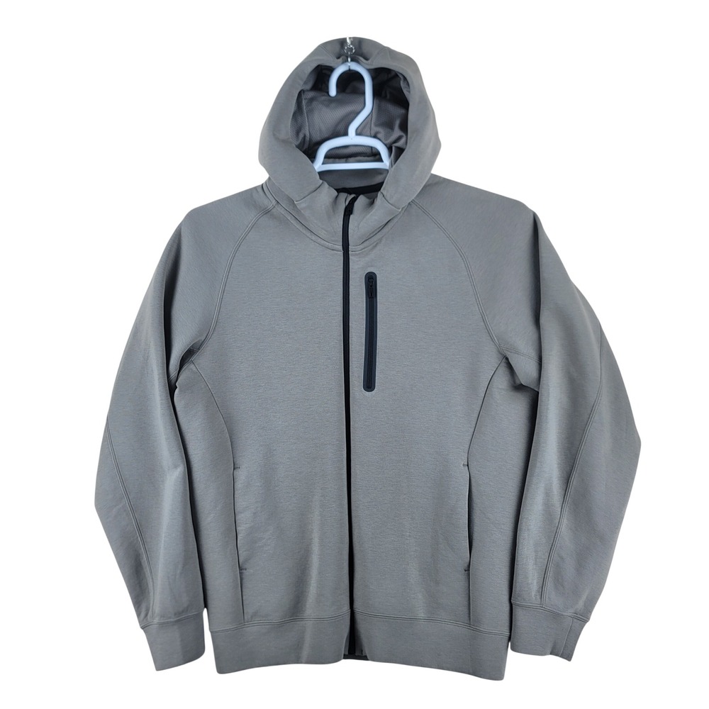 Uniqlo Dry Stretch Hoodie Mens M Olive Gray Full Zip Active Sweatshirt ECU